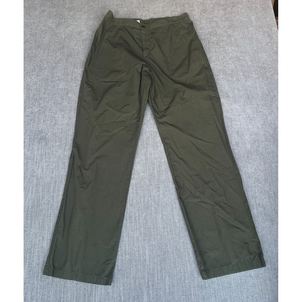 James Perse Chino Pants Mens 34 Olive Green Flat Front Slash Pocket Straight Leg